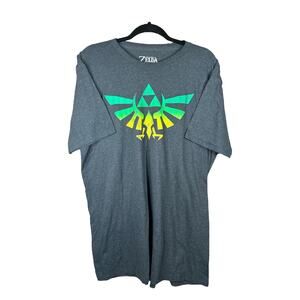 The Legend Of Zelda Grey Triforce Wing Crest Short Sleeves Graphic Tee Size XL
